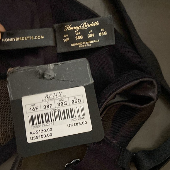 Honey Birdette Remy Black Bra - Picture 6 of 6